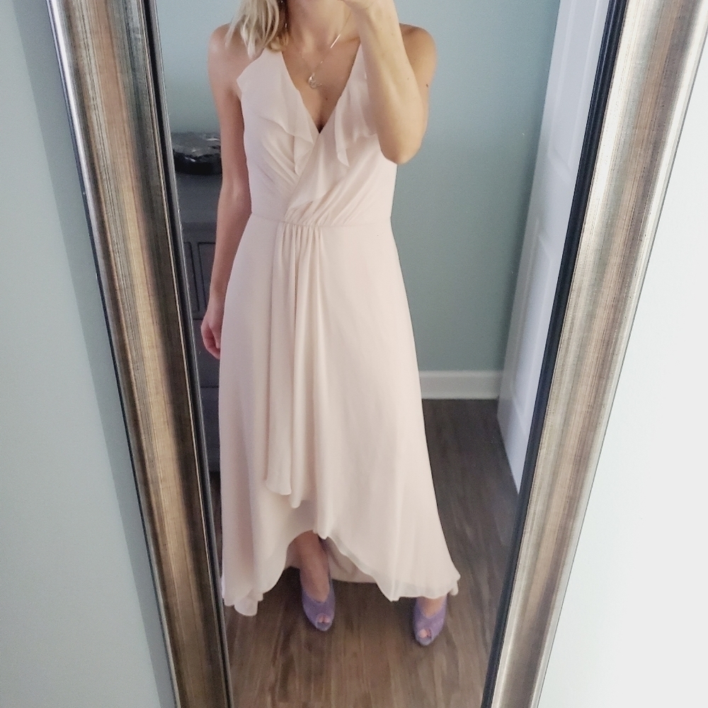 Jenny Packham JP1006 Sleeveless Lux Chiffon Bridesmaid Dress Blush Pink